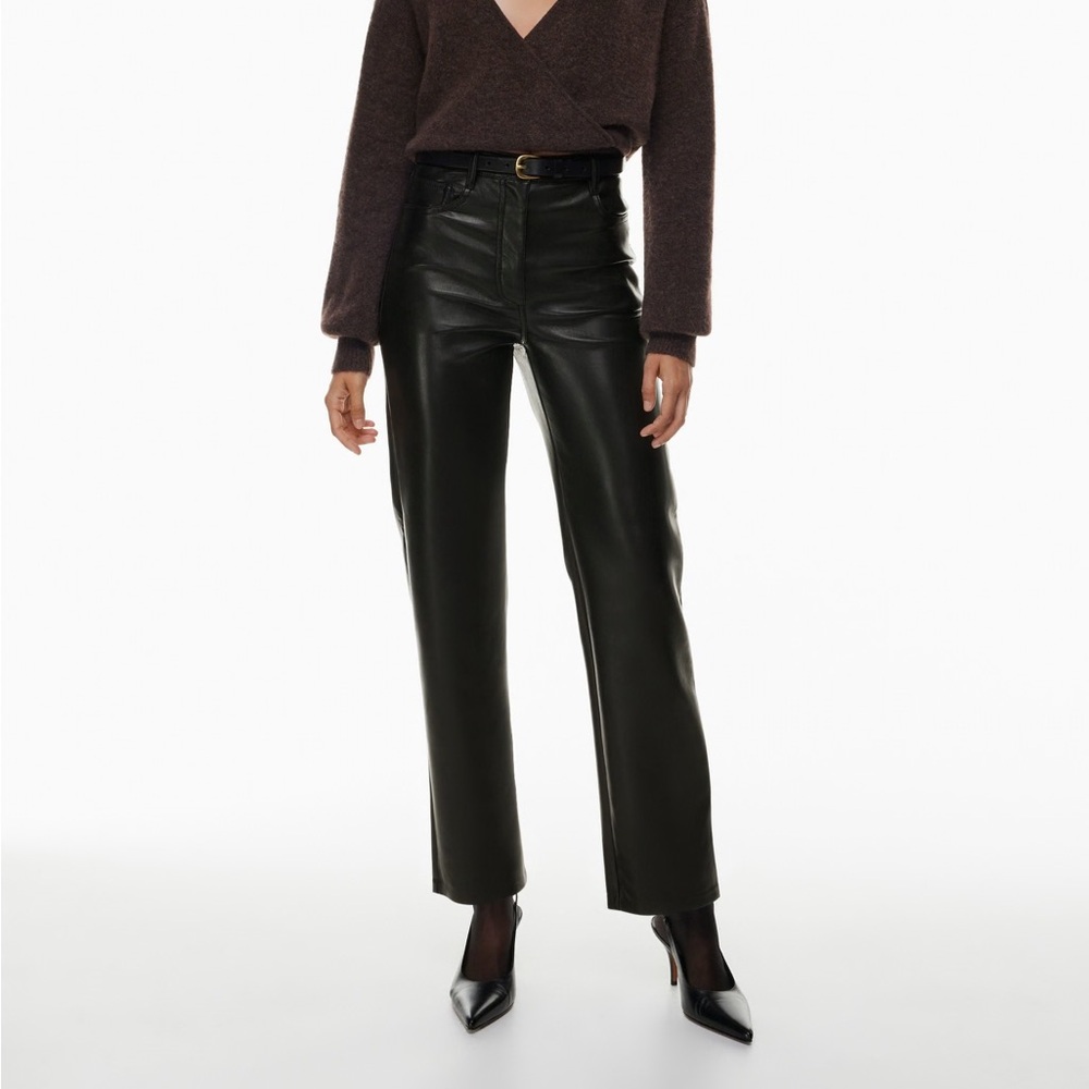Aritzia Melina Black Leather Pants